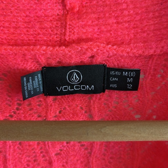 NWOT Volcom Cardigan Beach Sweater Electric Coral Size Medium - Picture 6 of 16